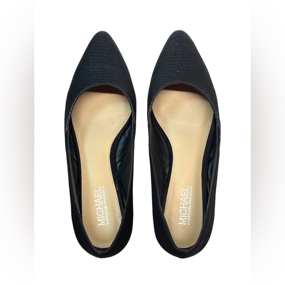 Michael by Michael Shannon Women’s Shoes Alara Black Suede Flats Size 10 M - Picture 2 of 8